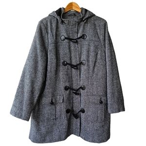 Reitmans Gray Hooded Toggle Coat